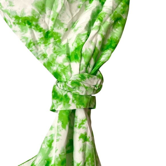 🔆 For Love And Lemons Green Tie-Dye One-Shoulder Devon Mini Dress - Picture 6 of 6